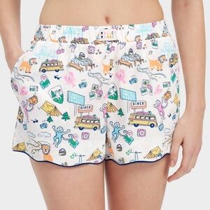 Roller Rabbit x Target Roadtrip Poplin Boxer Shorts Blue/ Yellow/Pink Small NWT